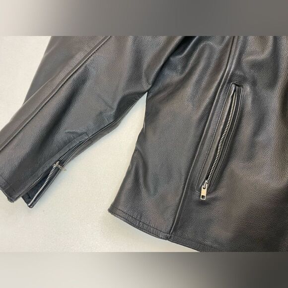 Fieldsheer Deuce Motorcycle Leather Jacket Men Size 48 Black - Picture 3 of 11
